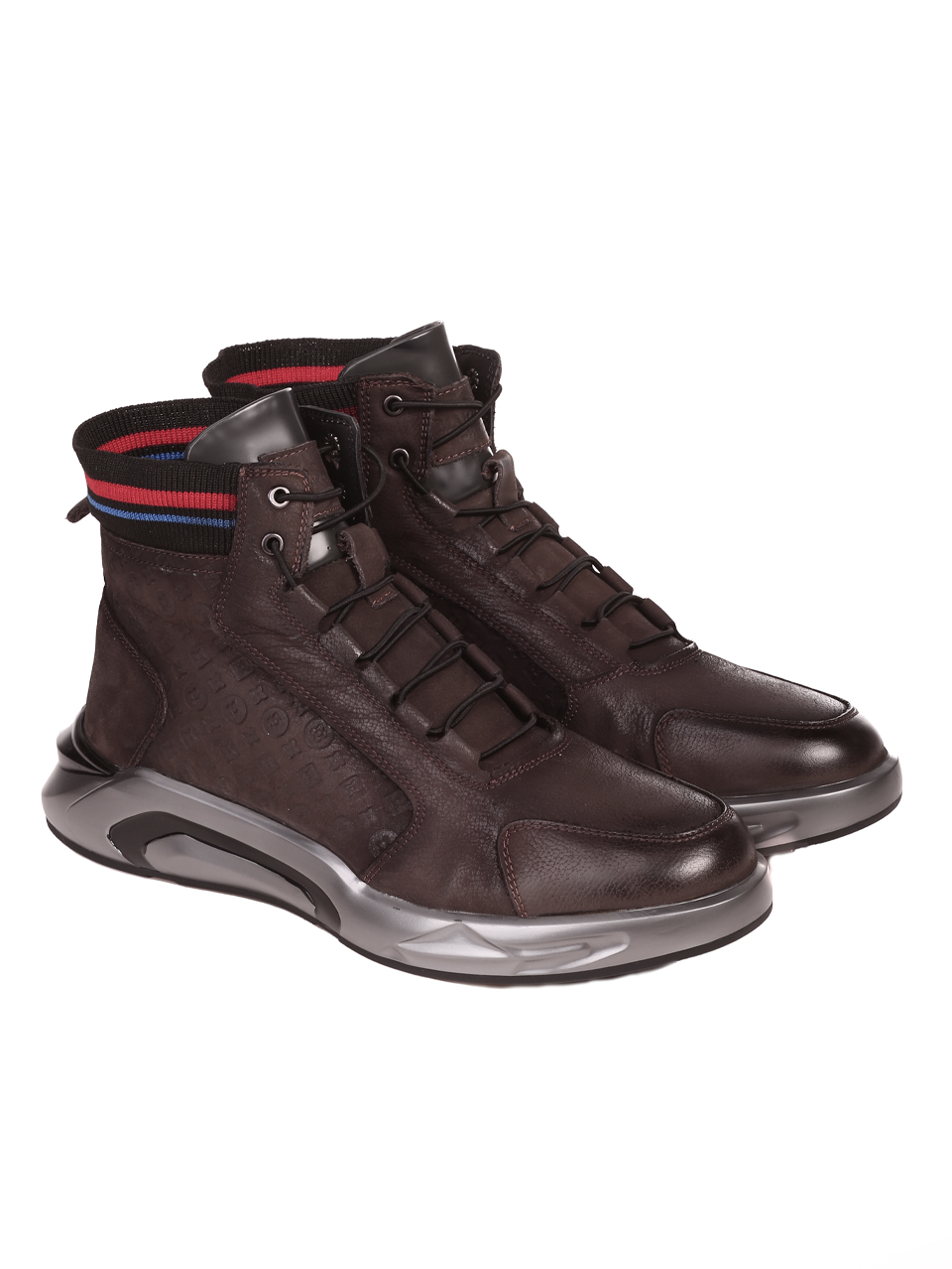 Ежедневни мъжки боти от естествен набук 3546 F-2 brown/gray