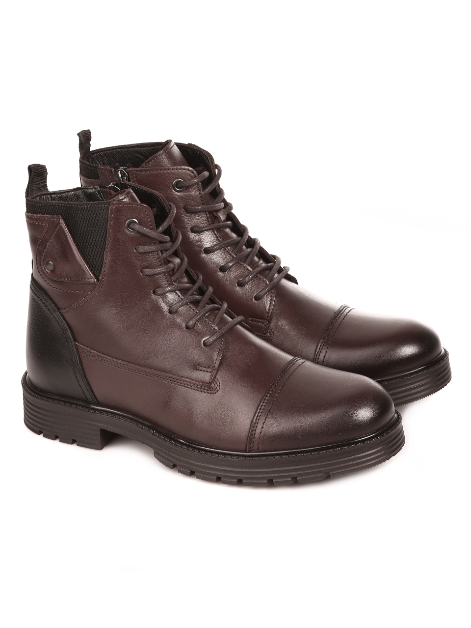 Ежедневни мъжки боти от естествена кожа 18439 K-1 brown