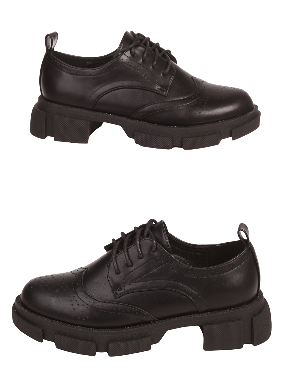 Дамски мокасини в черно 3C-23531 black pu