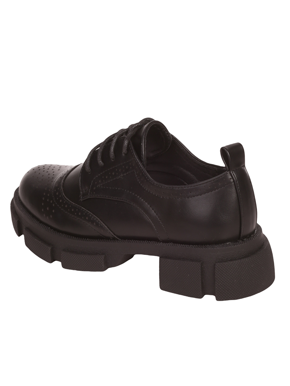 Дамски мокасини в черно 3C-23531 black pu