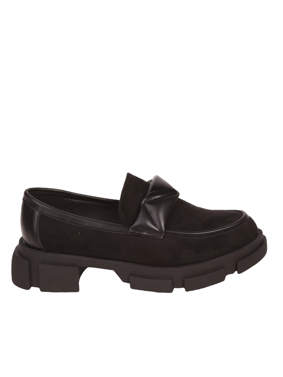 Дамски мокасини в черно  3C-23532 black 