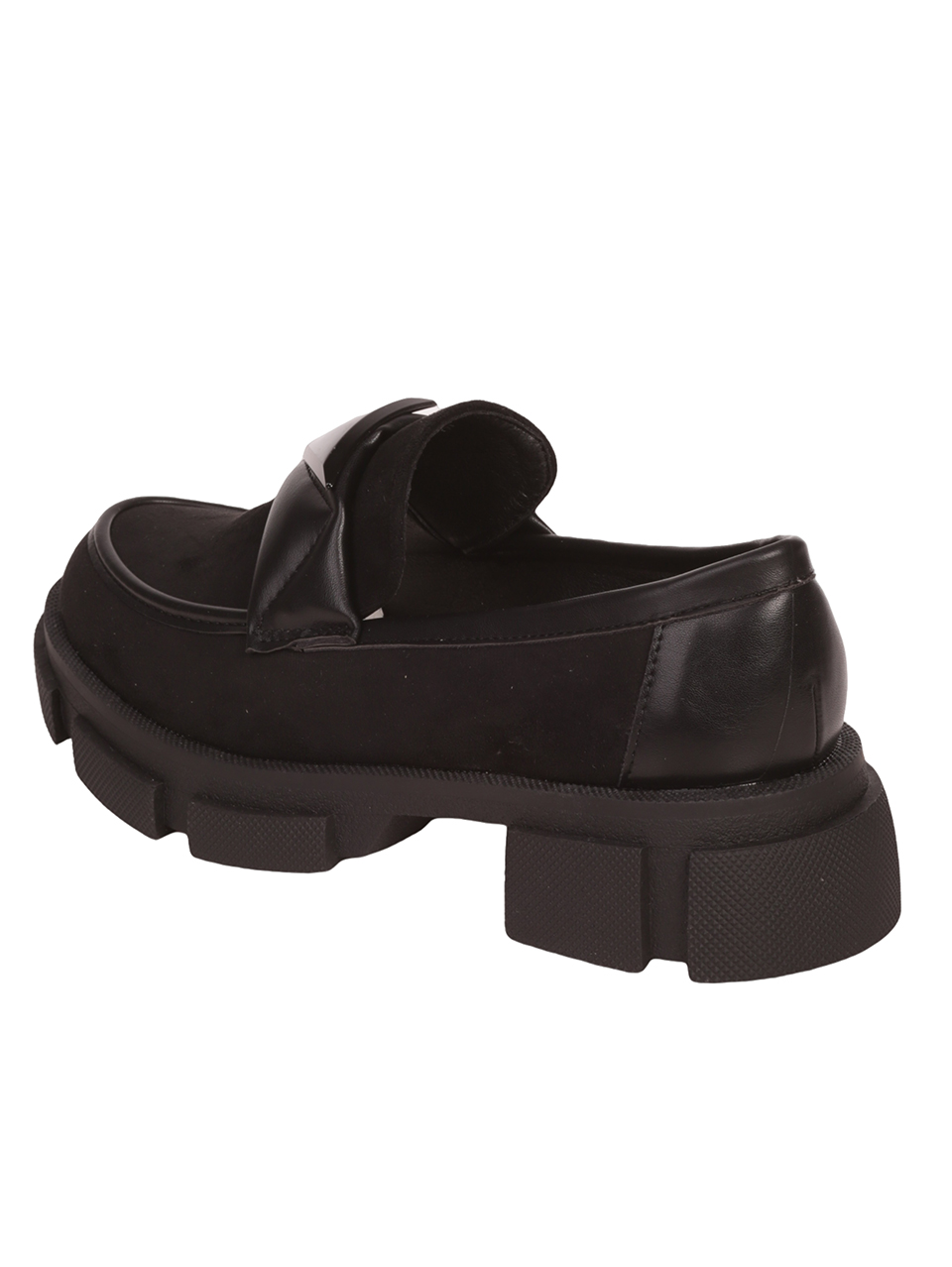 Дамски мокасини в черно  3C-23532 black 