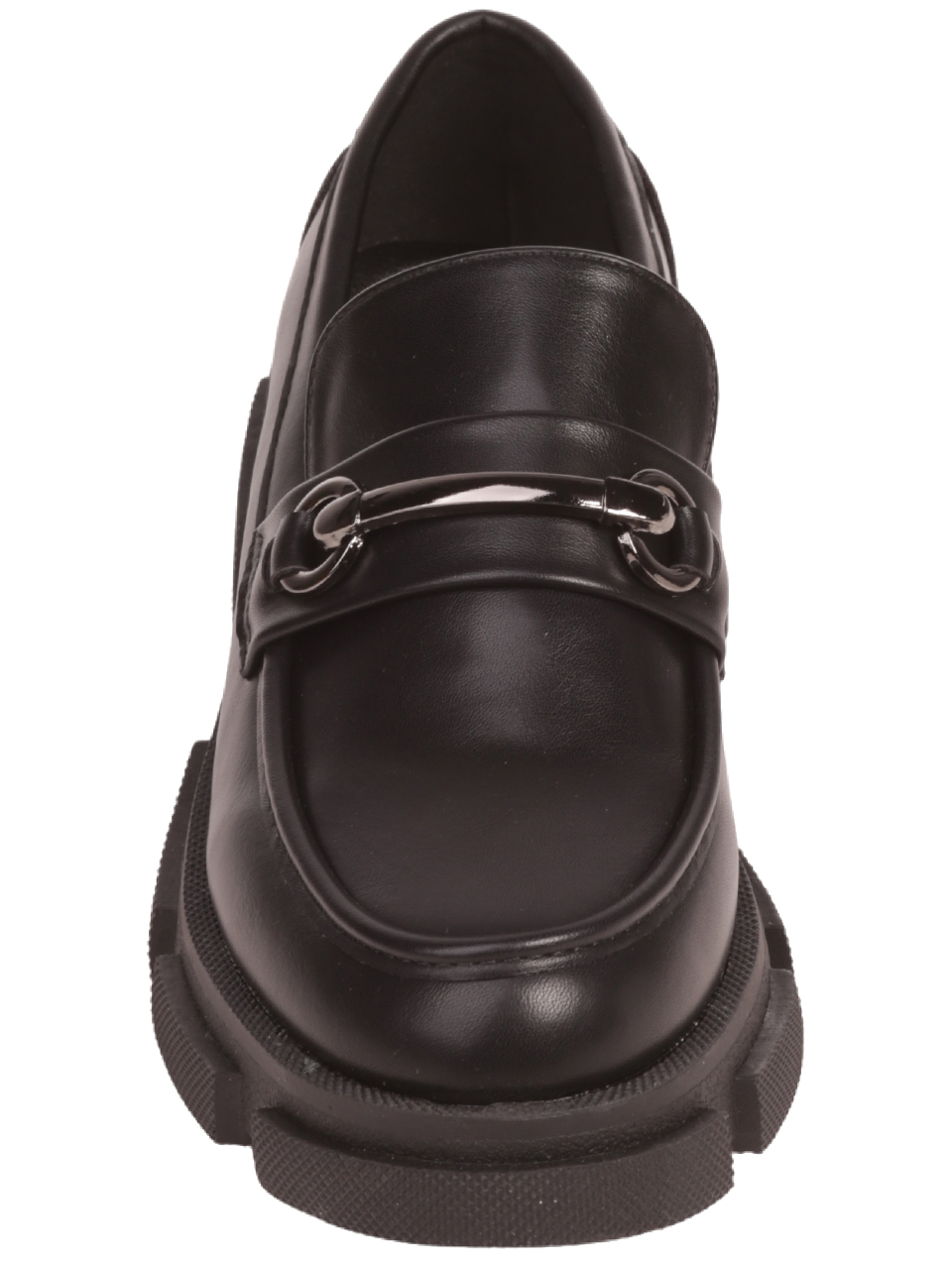 Дамски мокасини в черно 3C-23533 black pu