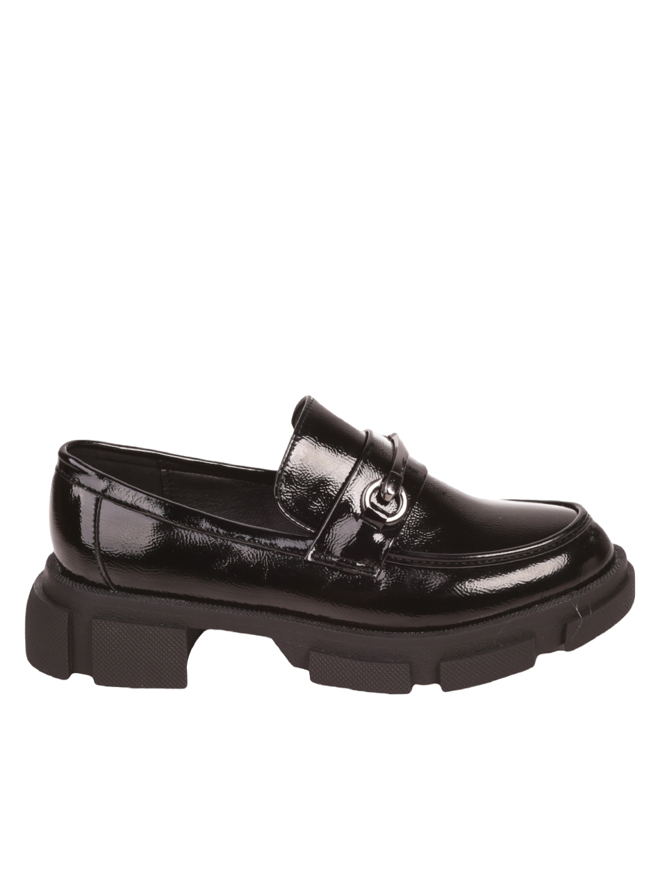 Дамски мокасини в черно 3C-23533 black patent