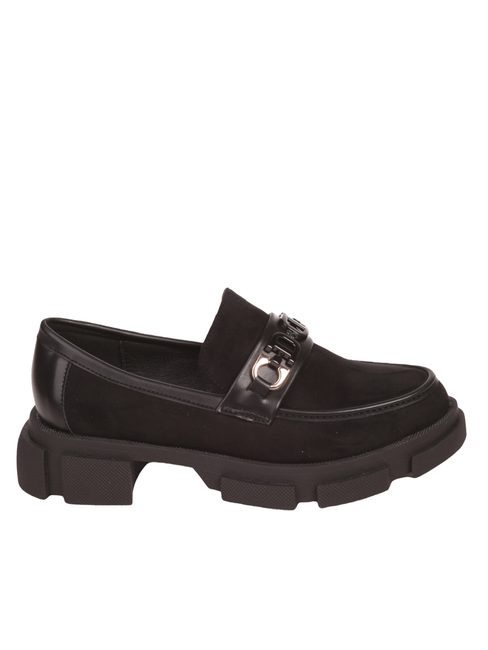 Дамски мокасини в черно 3C-23534 black mf