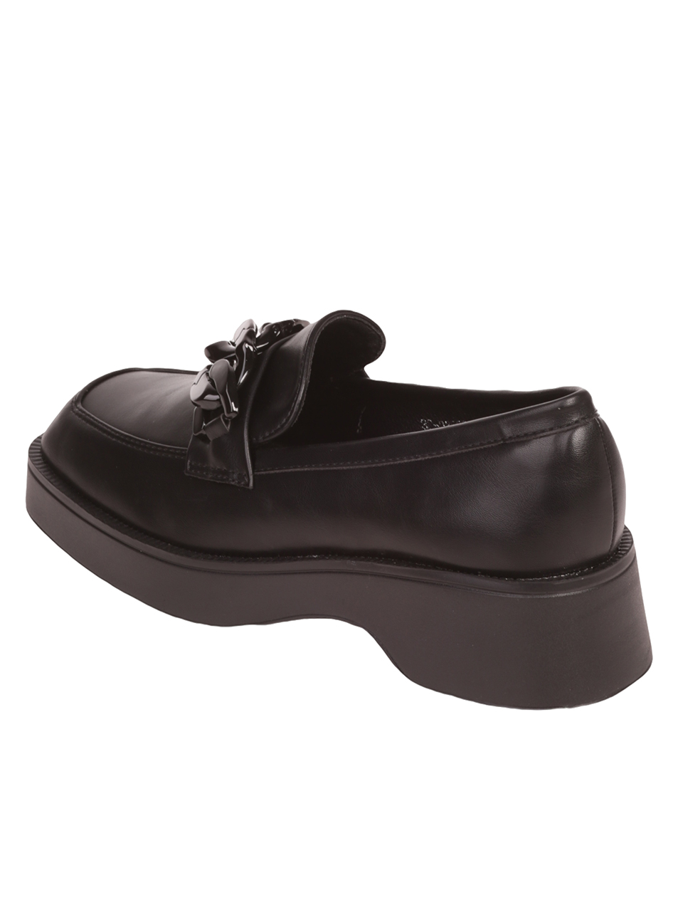 Дамски мокасини в черно 3C-23535 black pu