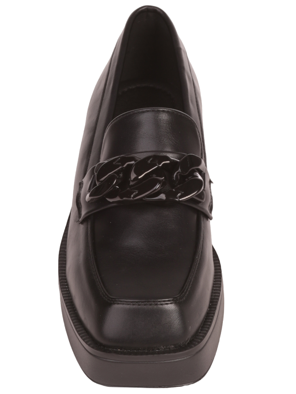 Дамски мокасини в черно 3C-23535 black pu