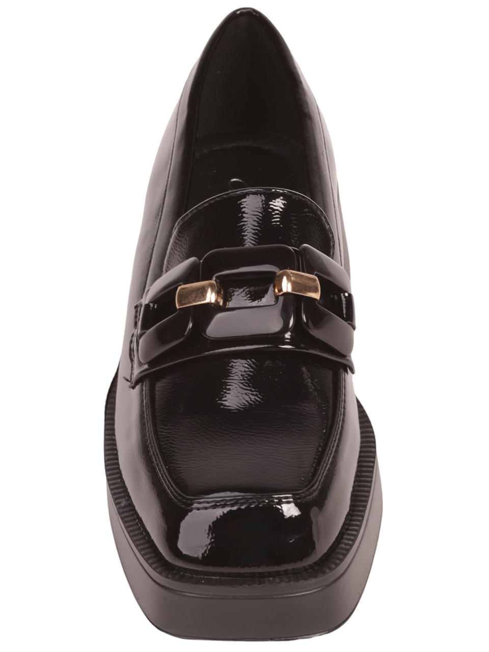 Дамски лачени мокасини 3C-23584 black patent