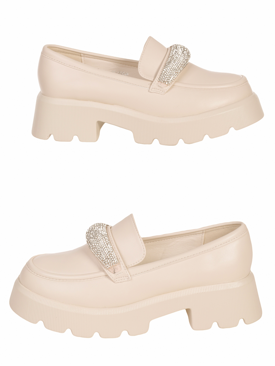Дамски мокаини в бежово 3C-23536 beige