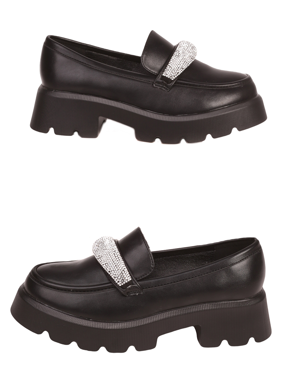 Дамски мокасини в черно 3C-23536 black