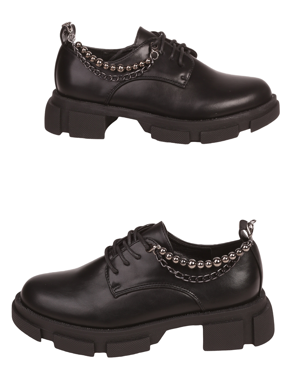 Дамски мокасини в черно 3C-23537 black