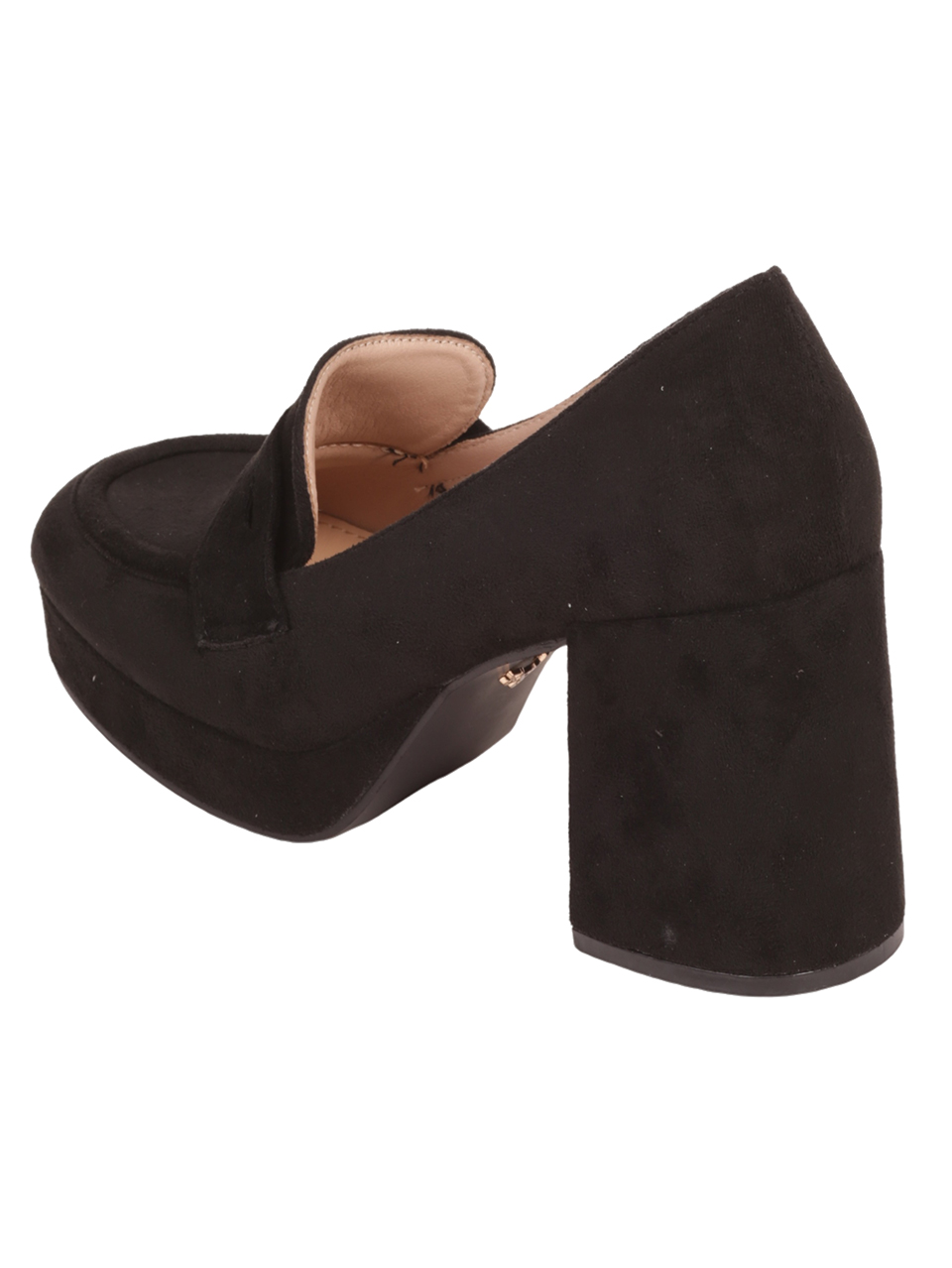 Дамски обувки на ток в черно 3M-23521 black mf