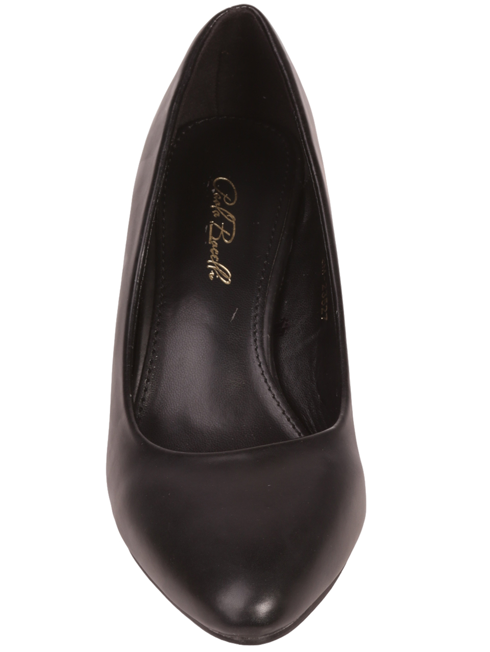 Дамски обувки на ток в черно 3M-23527 black pu