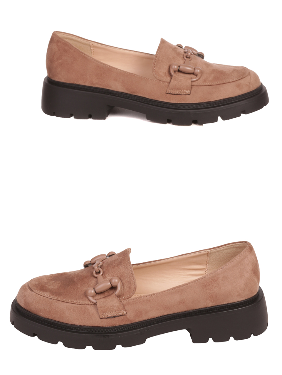 Дамски мокасини в кафяво 3M-23631 khaki