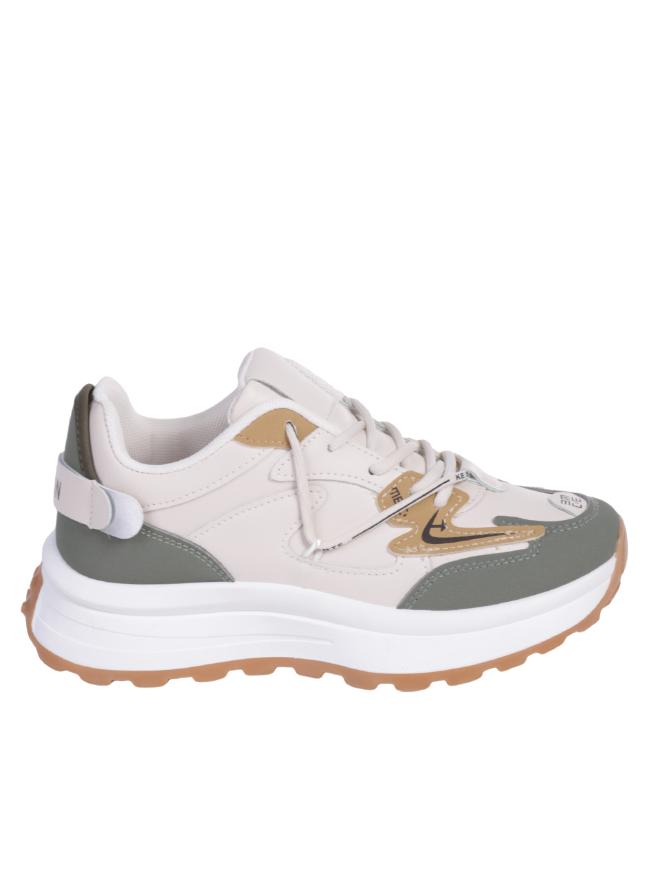 Ежедневни дамски комфортни обувки в бежово 3U-23569 beige/green