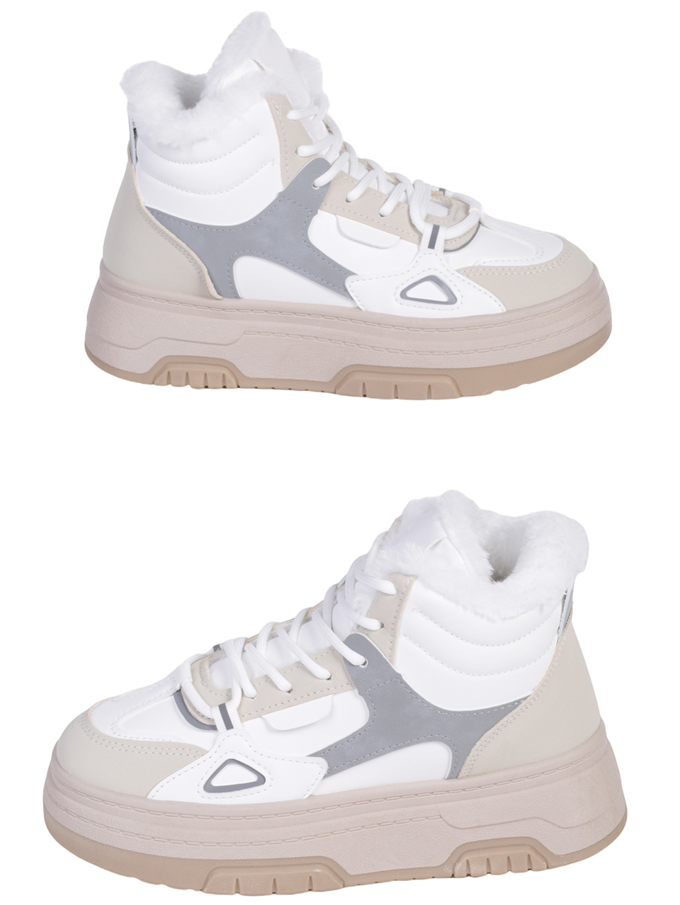 Ежедневни дамски боти в бежово 2U-23562 beige