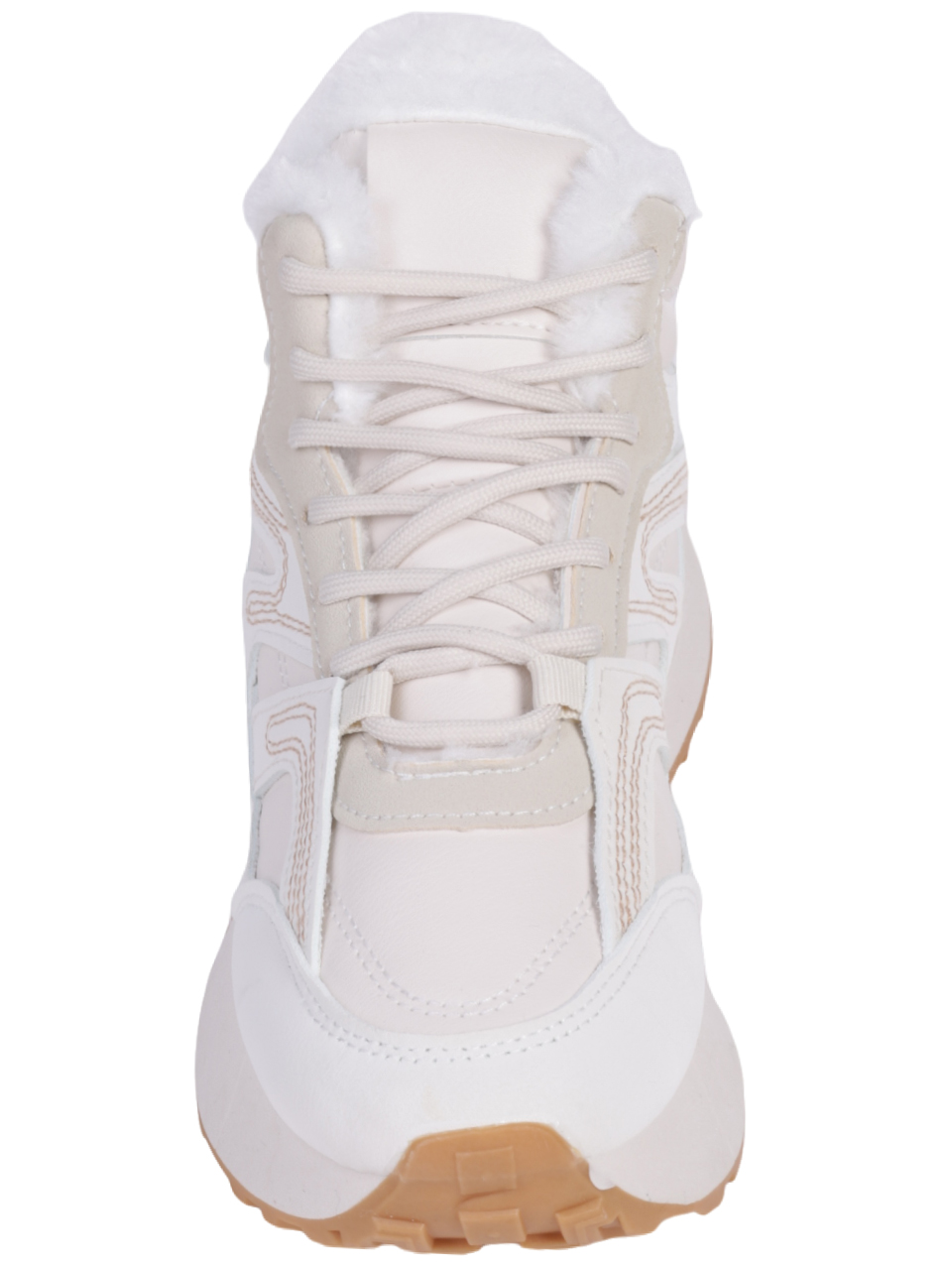 Дамски комфортни топли боти в бежово 2U-23570 beige