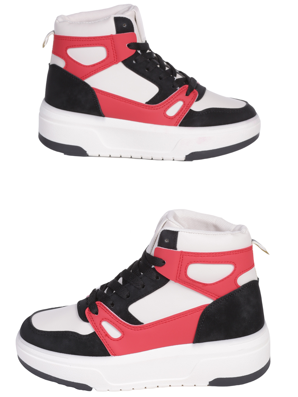Ежедневни комфортни кецове в черно и червено 2U-23564 black/red