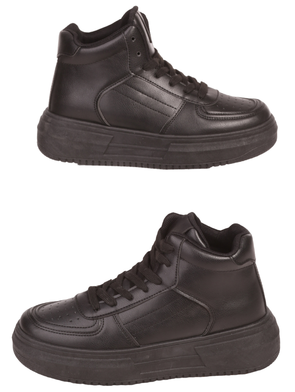 Ежедневни комфортни кецове в черно 2U-23561 black