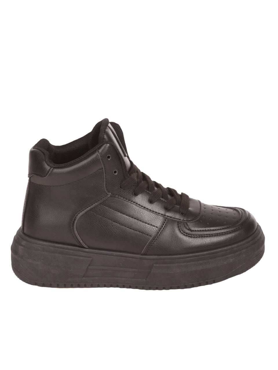 Ежедневни комфортни кецове в черно 2U-23561 black