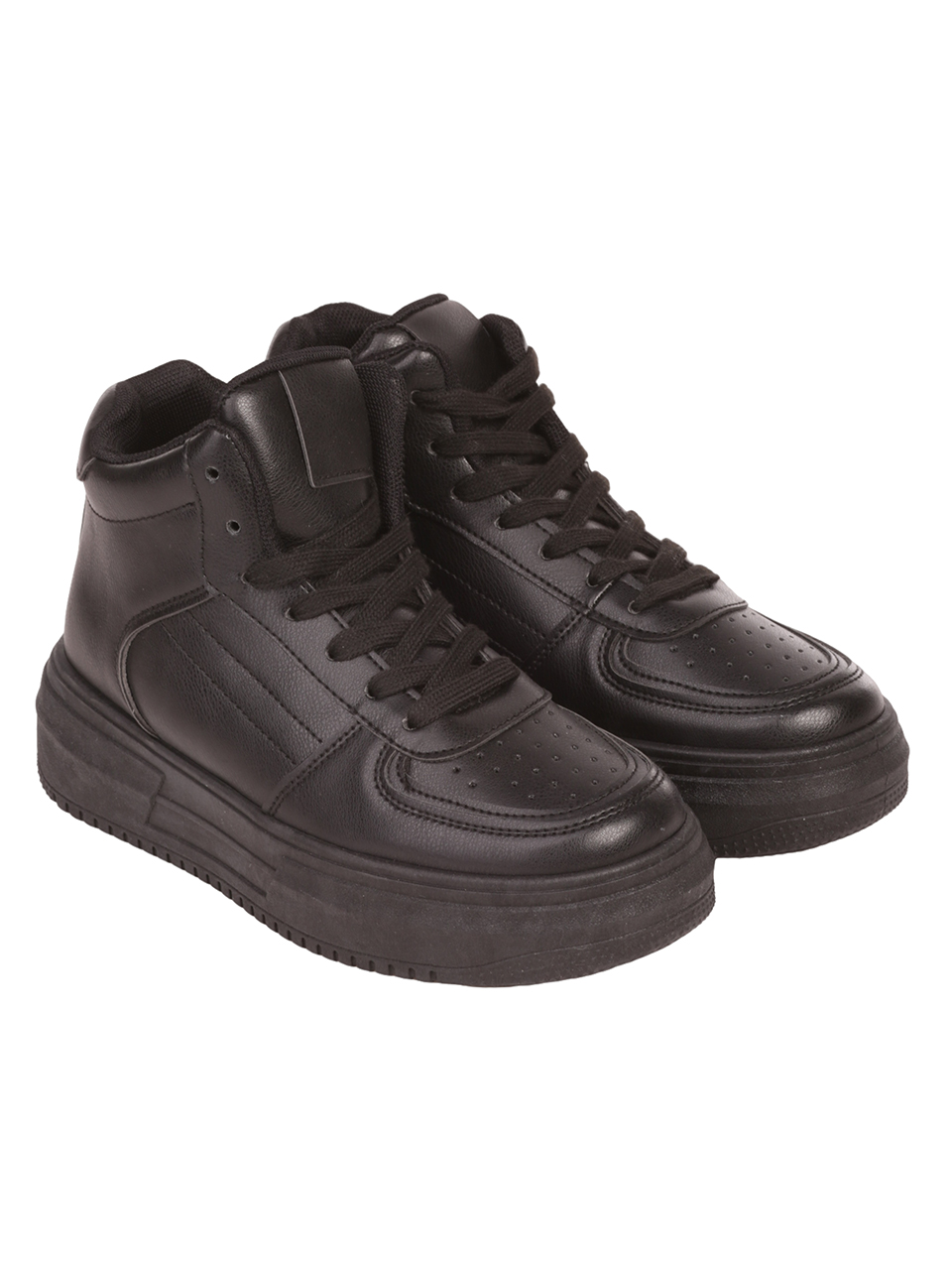 Ежедневни комфортни кецове в черно 2U-23561 black