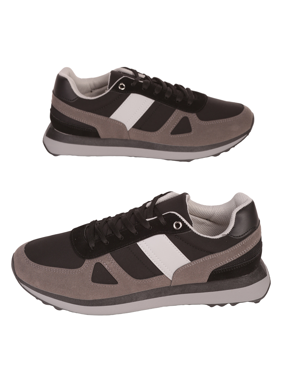 Мъжки обувки в черно и сиво 7U-23574 taupe