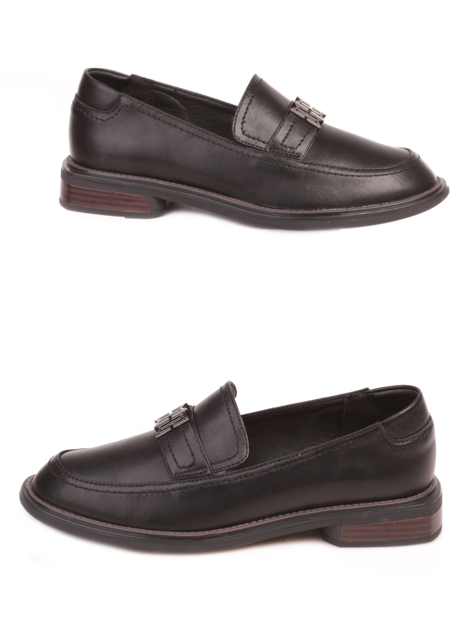 Мокасини от естествена кожа в черно 3AF-23541 black