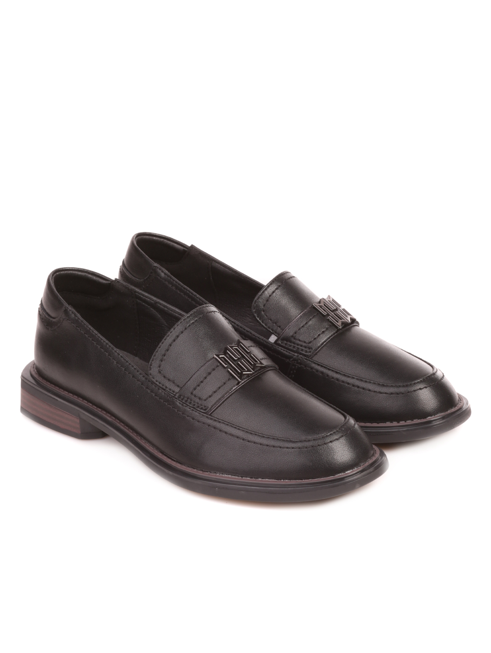 Мокасини от естествена кожа в черно 3AF-23541 black
