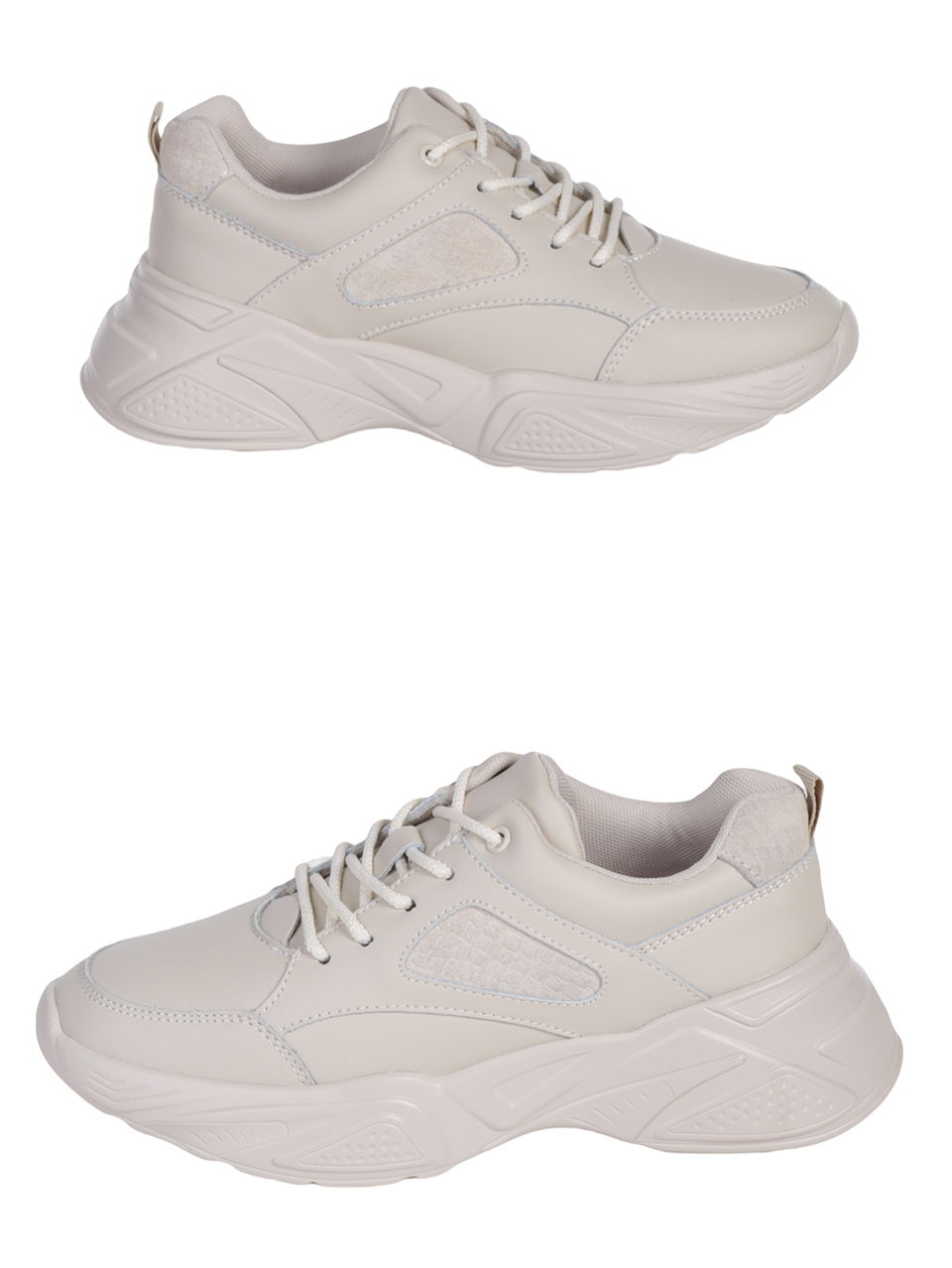 Ежедневни дамски обувки от естествена кожа в бежово 3AF-23680 beige