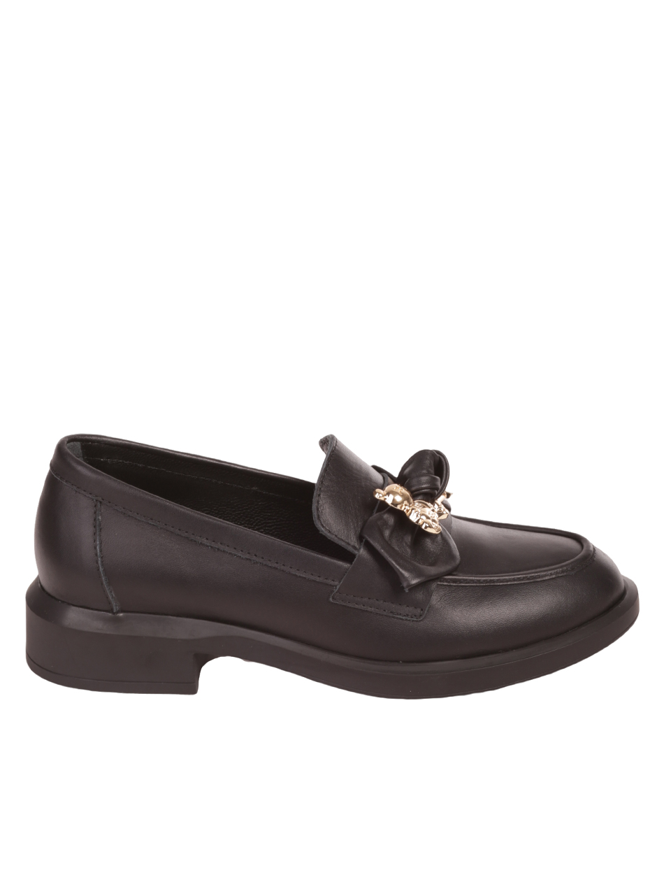 Мокасини от естествена кожа в черно 3AT-23721 black