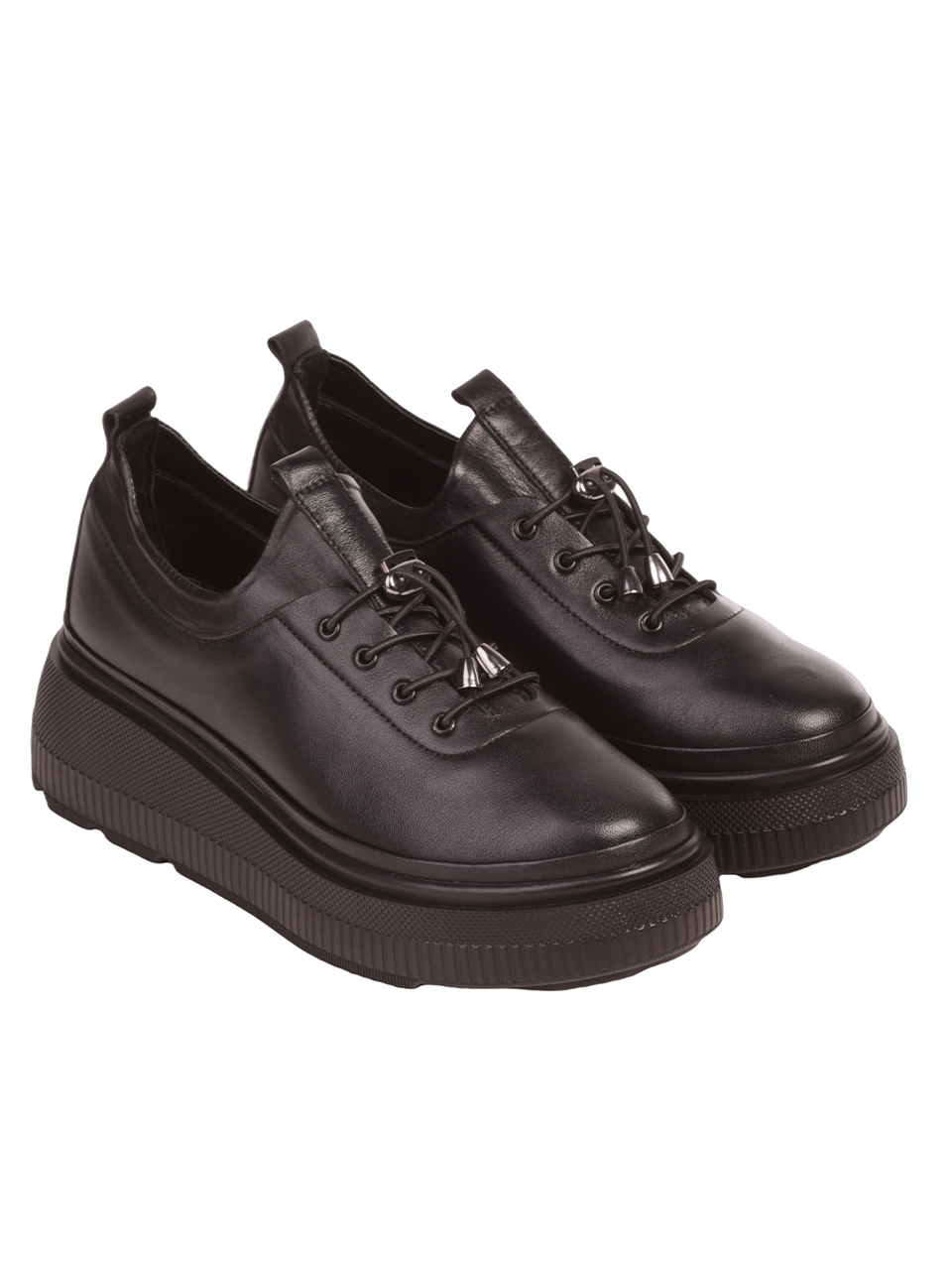 Дамски обувки от естествена кожа в черно 3AT-23724 black