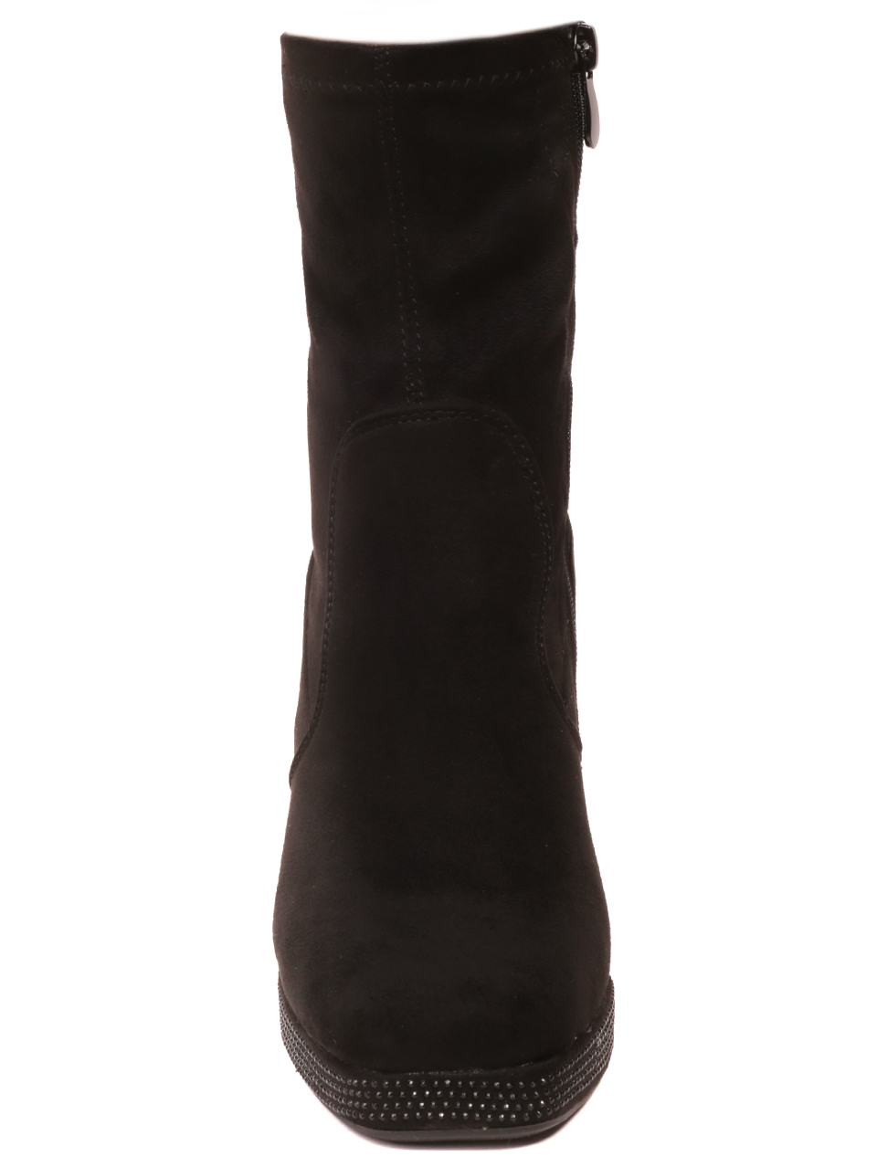 Дамски боти с декоративни камъни в черно 2R-23506 black