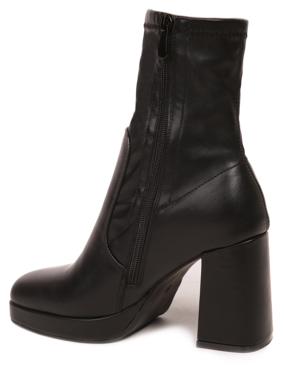 Дамски класически боти в черно 2R-23507 black pu