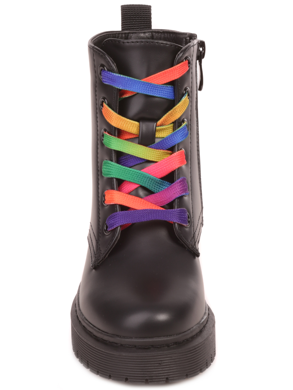 Детски боти в черно с цветни връзки 19R-23581 black