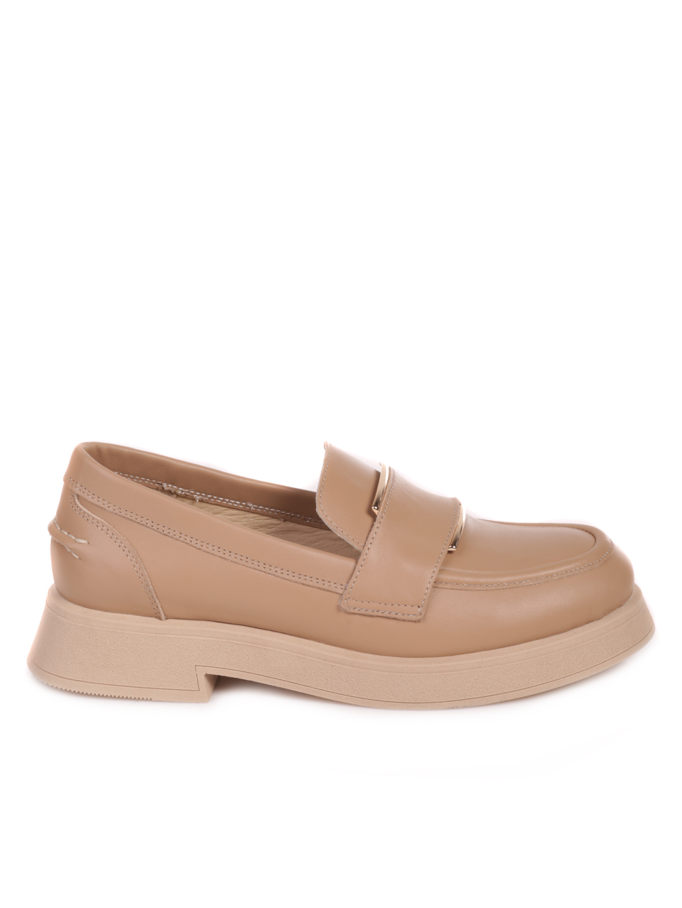 Дамски обувки от естествена кожа в бежово 3AT-23762 beige