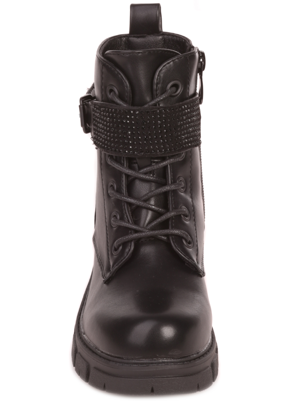 Детски боти с декоративни камъни в черно 19R-23580 black