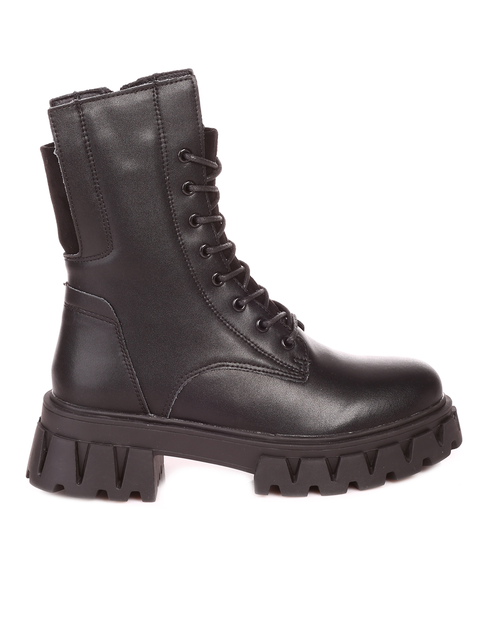 Ежедневни дамски боти от естествена кожа в черно 2AF-23640 black