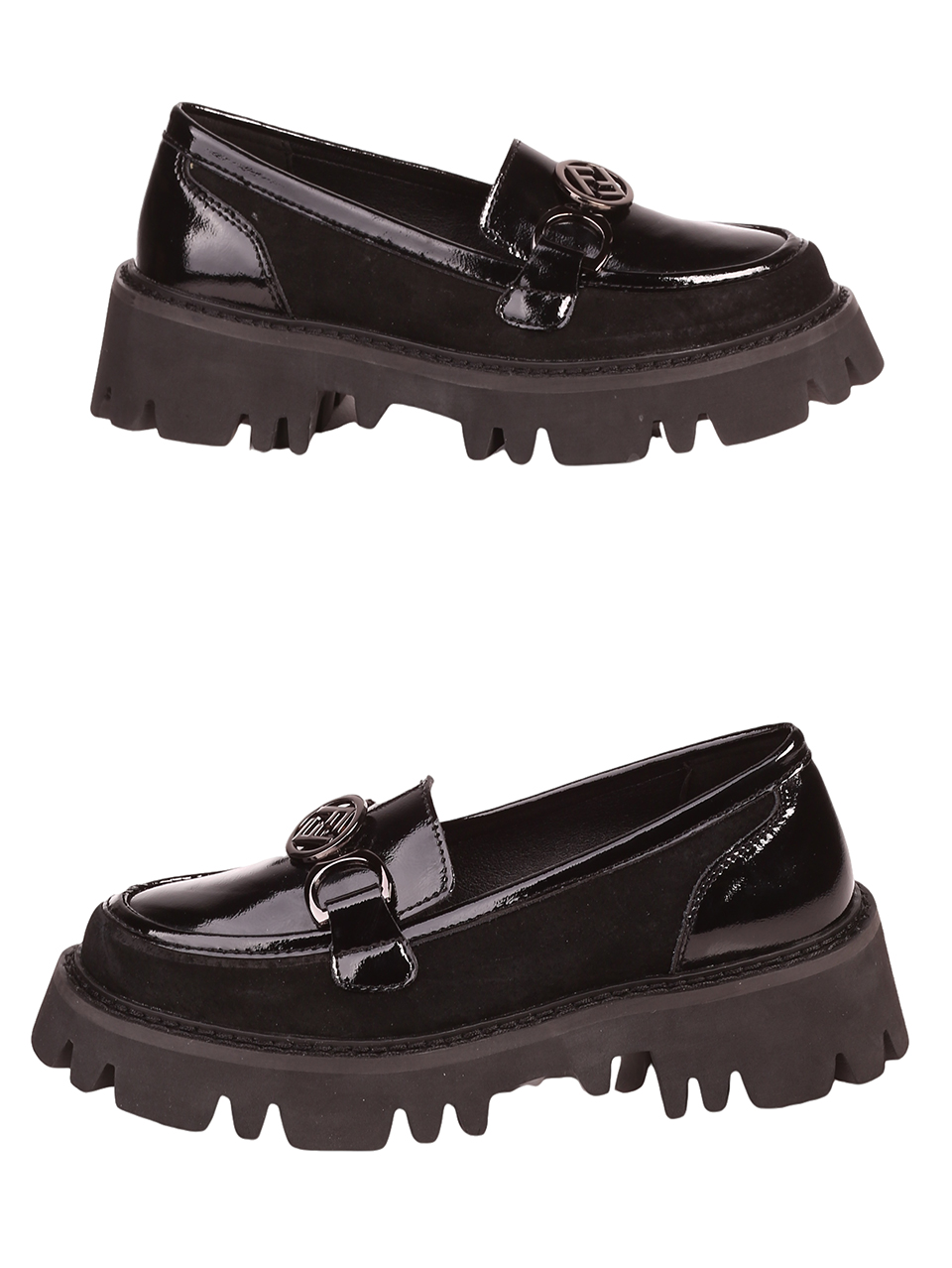 Ежедневни дамски мокасини  в черно 3AF-23683 black