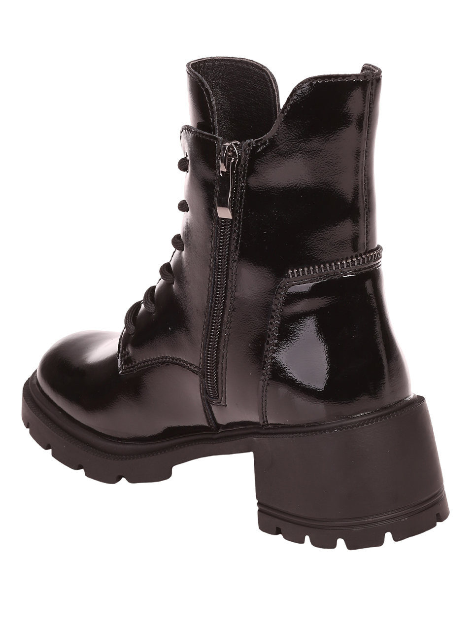 Ежедневни дамски лачени боти в черно 2AF-23688 black