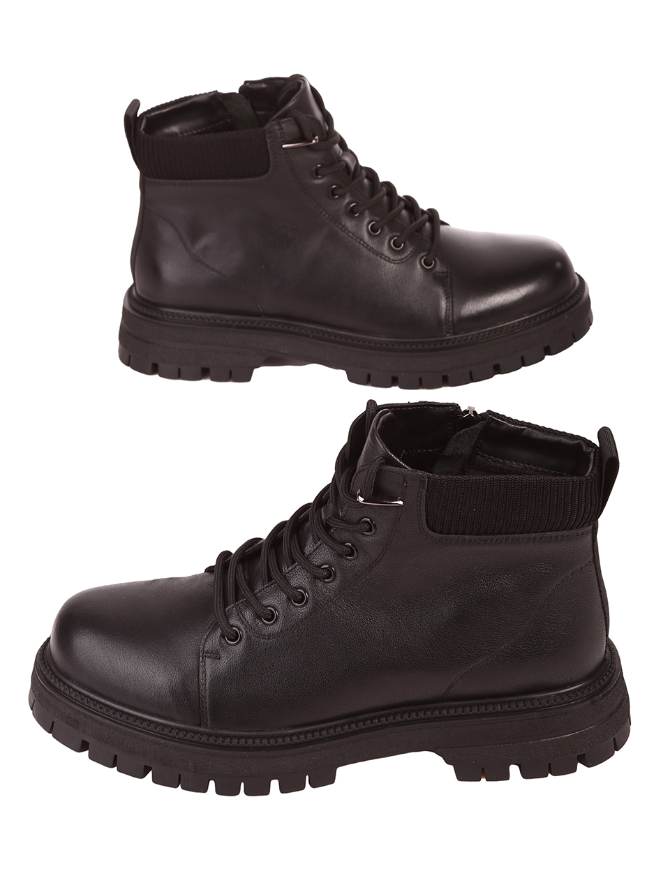 Ежедневни мъжки боти от естествена кожа  6I-23618 black