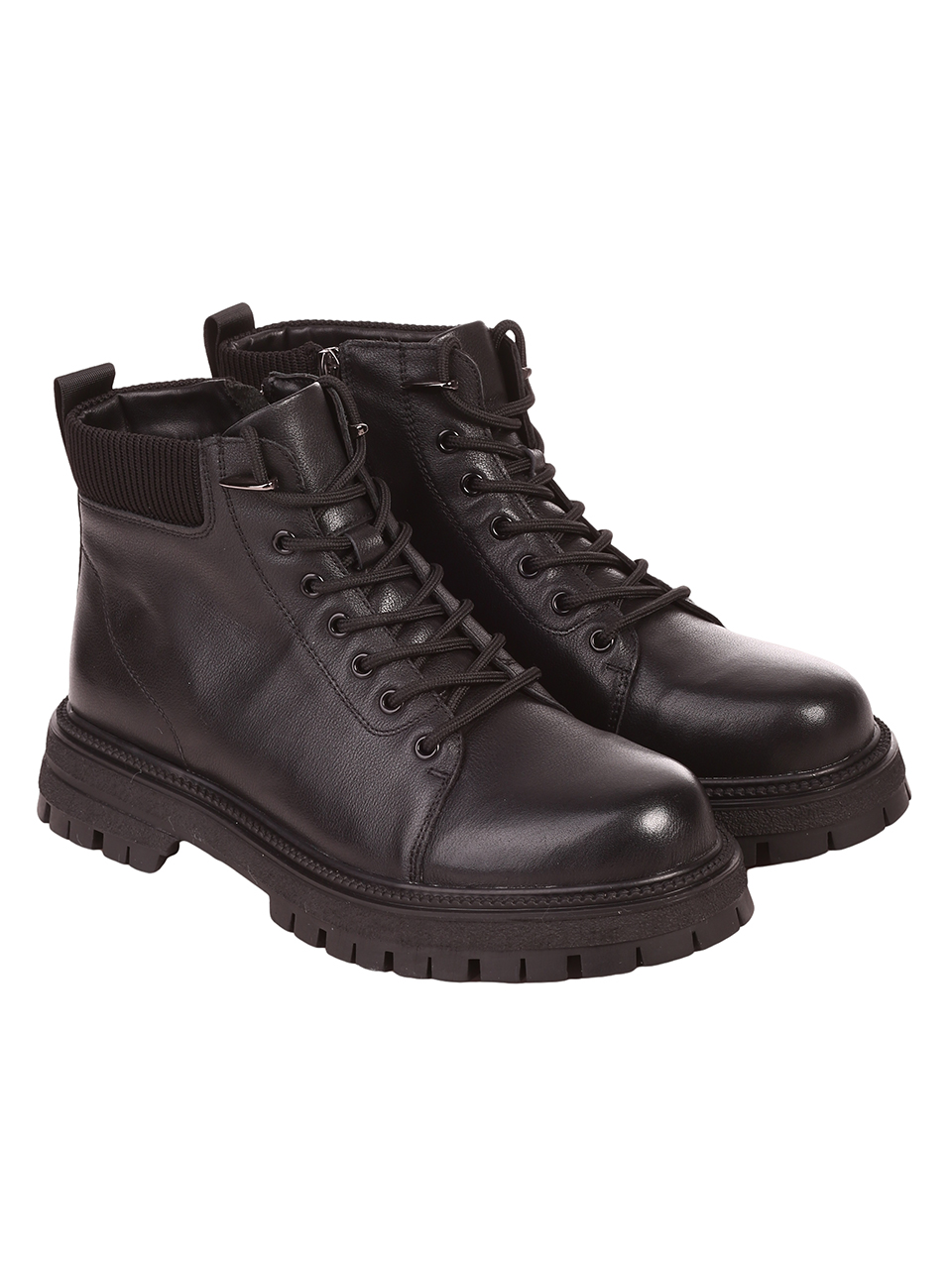 Ежедневни мъжки боти от естествена кожа  6I-23618 black