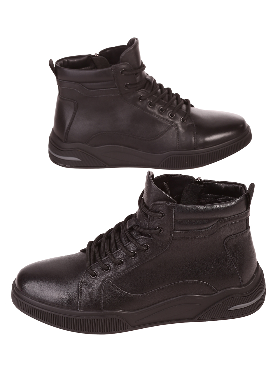 Ежедневни мъжки боти от естествена кожа  6I-23619 black