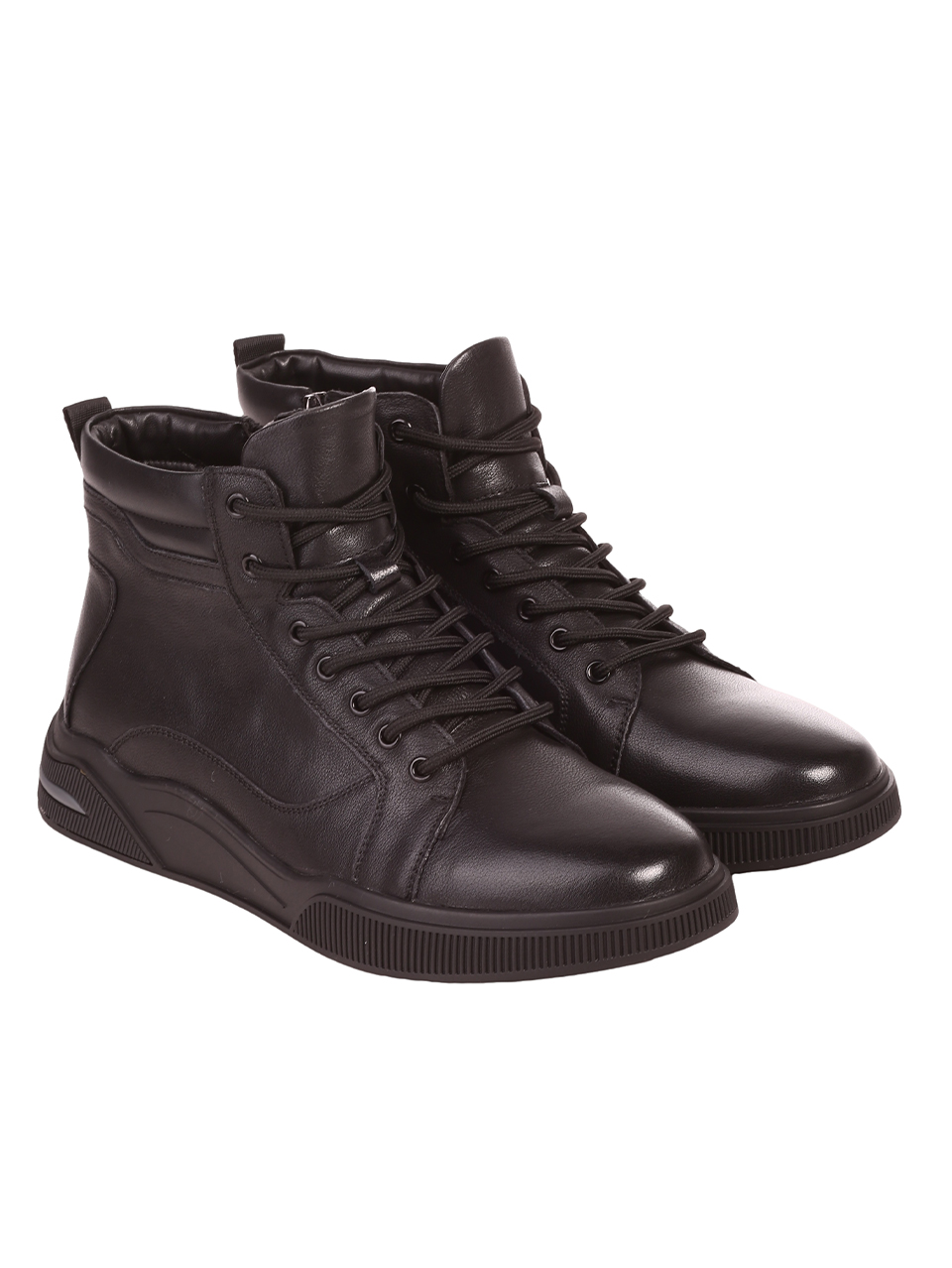 Ежедневни мъжки боти от естествена кожа  6I-23619 black