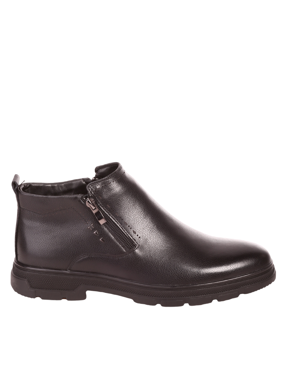 Ежедневни мъжки боти от естествена кожа  6I-23628 black