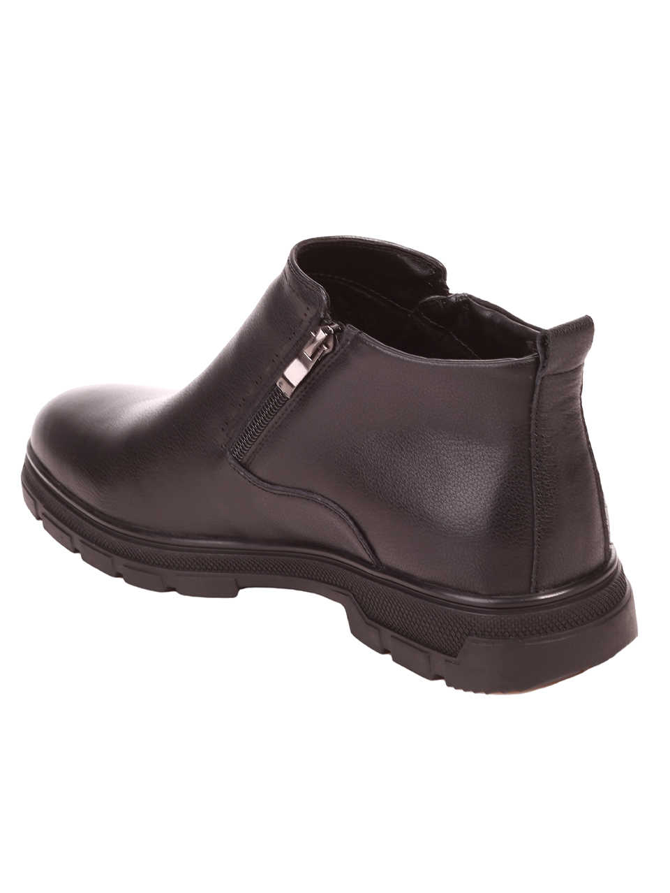 Ежедневни мъжки боти от естествена кожа  6I-23628 black