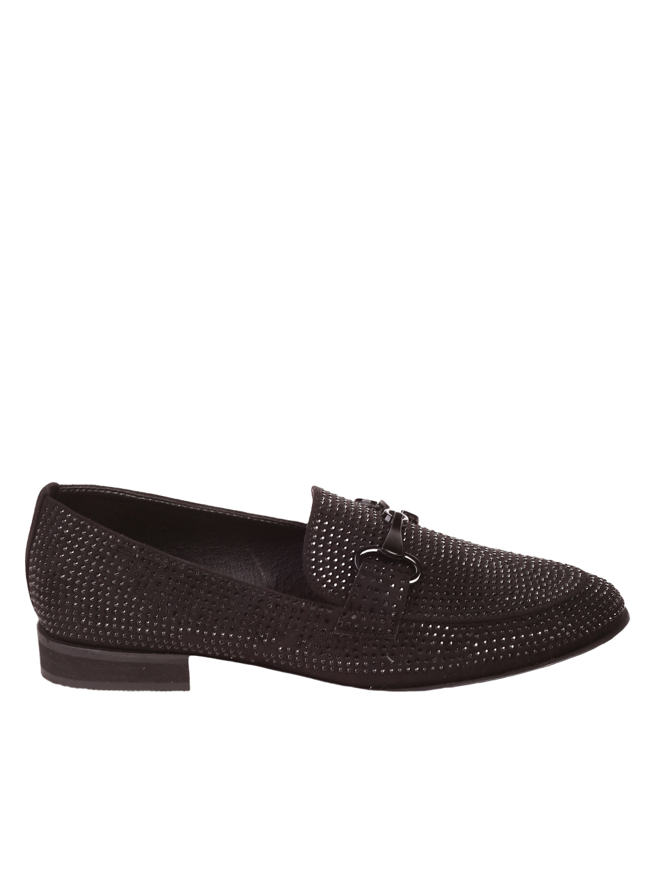 Елегантни дамски обувки тип мокасина в черно 3M-23526 black