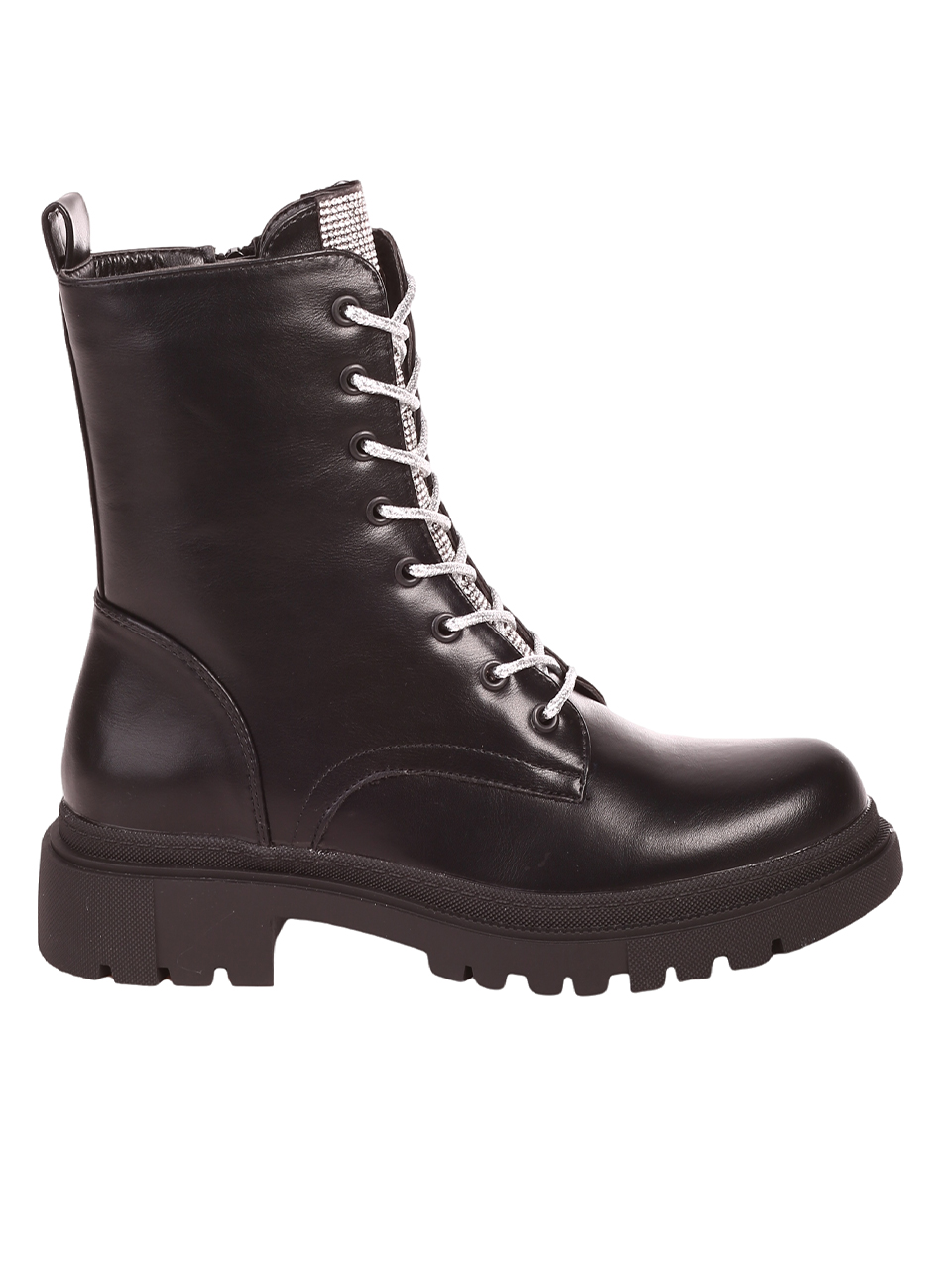 Ежедневни дамски боти с декоративни камъни в черно 2R-23503 black