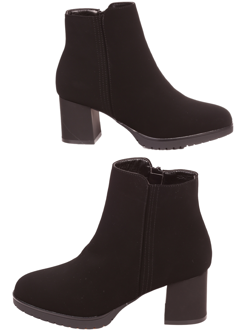 Елегантни дамски боти в черно 2R-23575 black nubuck