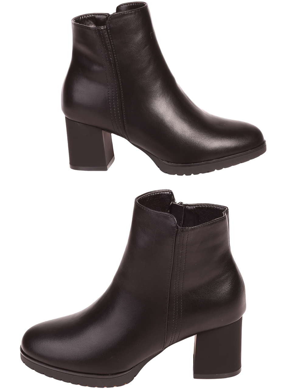 Елегантни дамски боти в черно 2R-23575 black pu