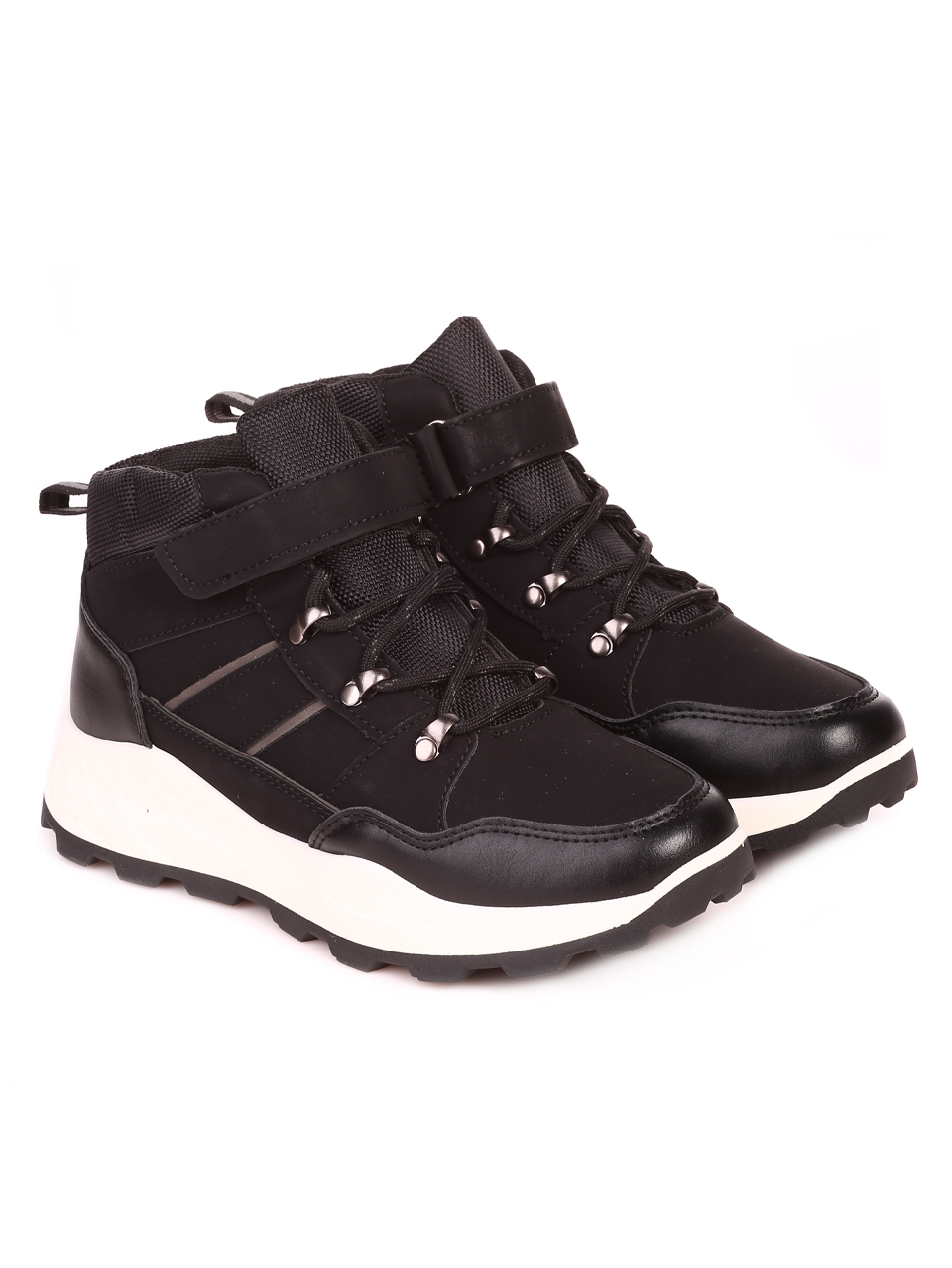 Юношески боти в черно  14U-23566 black